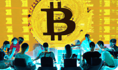 Create an image that depicts a futuristic scene where digital Bitcoin miners are at work, with holographic screens displaying Bitcoin prices. Focus on confident, calm faces of long-term Bitcoin holder