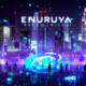 Create an image showcasing the futuristic and innovative launch of Consensys' Infura decentralized platform as EigenLayer AVS. The scene depicts a digital cityscape with a giant virtual screen display