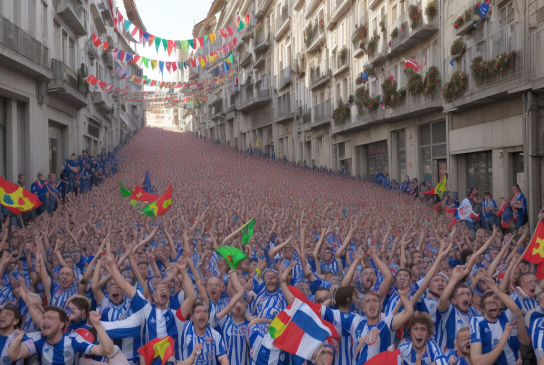 Celebrating Passion: Alavés and Real Sociedad Fans Take Over the Streets of Vitoria