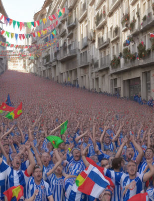 Celebrating Passion: Alavés and Real Sociedad Fans Take Over the Streets of Vitoria